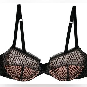 Fleur du Mal cafe lace Demi bra 34b